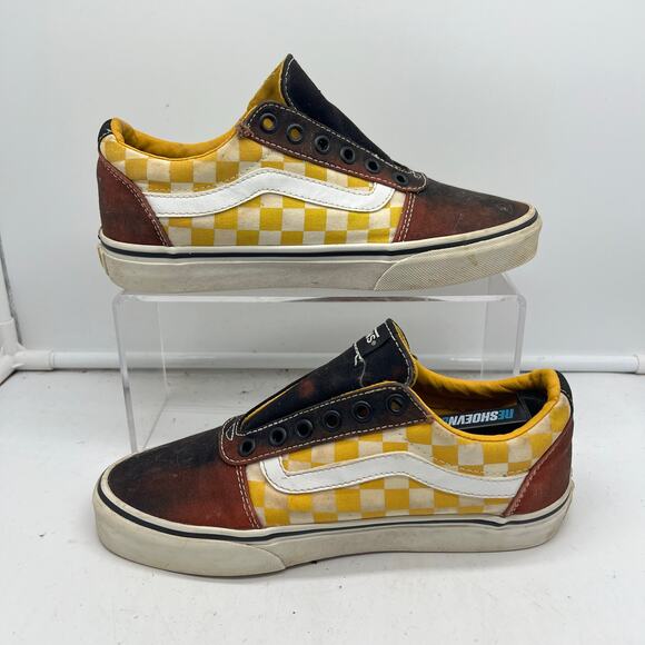 Vans Shoes Womens 7 Off The Wall Checkerboard Colorblock Low Top Lace Skate - Picture 2 of 8